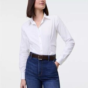 Ann Taylor Crisp White Button-Down Shirt